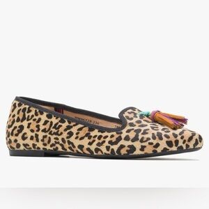 Hush Puppies Bounce Sadie Tassel Calf Hair Leopard Print Slip On.NWOB 9W Ret $90